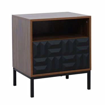 Liberta - Maison ZUMA Κομοδίνο Καρυδί/Μαύρο 51.5x40x58.5cm 09-2005